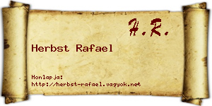 Herbst Rafael névjegykártya
